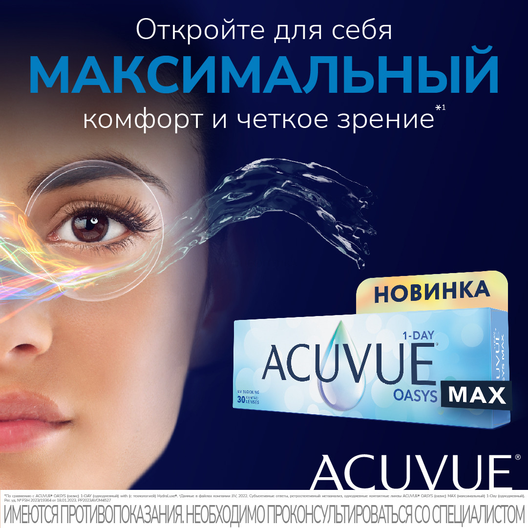 Контактные линзы 1-DAY ACUVUE OASYS MAX, 30 шт